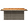 Table de jardin gris 110x110x71 cm Résine tressée bois d'acacia 