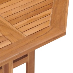Table à dîner pliable de jardin Ø90x75 cm Bois de teck solide 