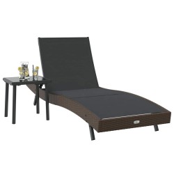 Chaise longue 2 pcs Marron 40 x 40 x 40.5 cm Poly rotin 