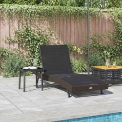 Chaise longue 2 pcs Marron 40 x 40 x 40.5 cm Poly rotin 