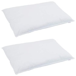 Oreillers 2 pcs Blanc 40 x 80 cm 130gsm 100% coton 