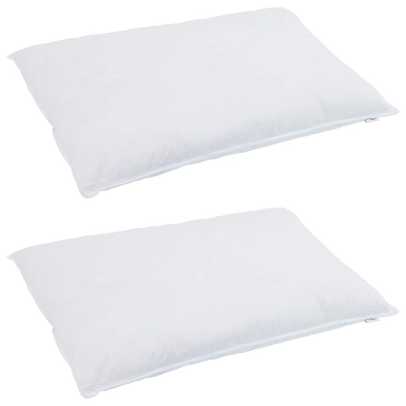 Oreillers 2 pcs Blanc 40 x 80 cm 130gsm 100% coton 