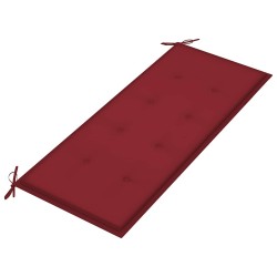 Banc de jardin empilable et coussin 128,5cm Bois de teck massif 