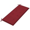 Banc de jardin empilable et coussin 128,5cm Bois de teck massif 