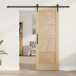 Porte Coulissante avec Quincaillerie 73.5x198.5 cm Bois Massif Pin 