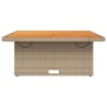 Table de jardin beige 110x110x71 cm résine tressée bois acacia 
