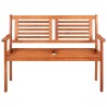 Banc de jardin 2 places avec coussin 120 cm Bois d'eucalyptus 