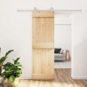 Porte coulissante et kit de quincaillerie 70x210 cm pin massif 