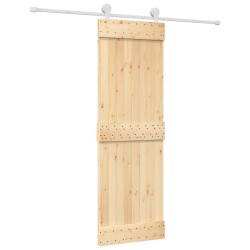 Porte coulissante et kit de quincaillerie 70x210 cm pin massif 
