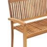 Banc de jardin empilable et coussin 128,5cm Bois de teck massif 