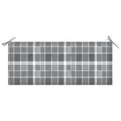Banc de jardin empilable et coussin 128,5cm Bois de teck massif 