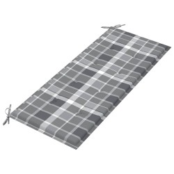 Banc de jardin empilable et coussin 128,5cm Bois de teck massif 