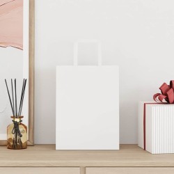 Sacs en papier 250 pcs avec poignées blanc 21x11x28 cm 