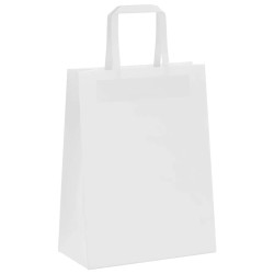 Sacs en papier 250 pcs avec poignées blanc 21x11x28 cm 