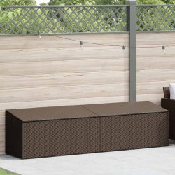 Boîte de rangement de jardin marron 220x50x58 cm résine tressée 