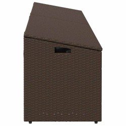Boîte de rangement de jardin marron 220x50x58 cm résine tressée 