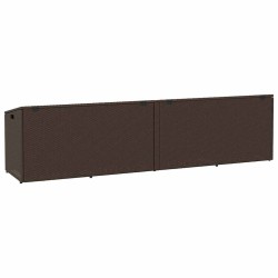 Boîte de rangement de jardin marron 220x50x58 cm résine tressée 
