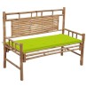 Banc de jardin avec coussin 120 cm Bambou 