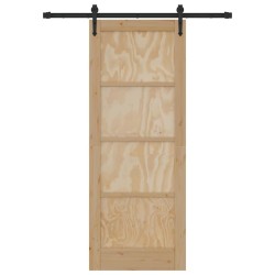 Porte coulissante avec quincaillerie 'ORKDAL'en bois massif de pin 