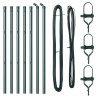 Poteaux de clôture 7 pcs Vert Ø32mm 160 cm Métal 