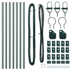 Poteaux de clôture 7 pcs Vert Ø32mm 160 cm Métal 
