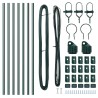 Poteaux de clôture 7 pcs Vert Ø32mm 160 cm Métal 