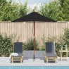 Parasol de jardin avec mât en bois noir 150x200 cm 