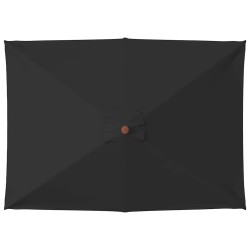Parasol de jardin avec mât en bois noir 150x200 cm 