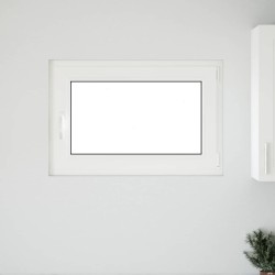 Fenêtre de sous-sol« RISOR » 90 x 70 cm oscillo-battante DIN droite blanche 