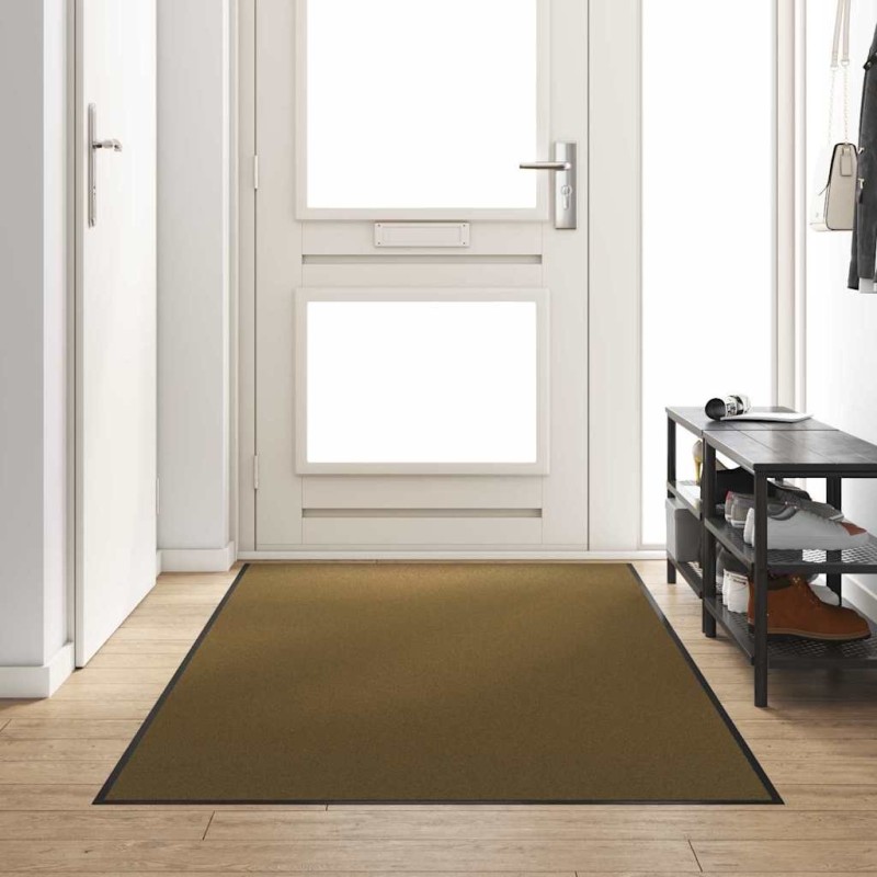 Tapis d'entrée lavable marron 120x300 cm 