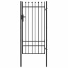 Porte de Clôture Gris 100 x 200 cm Acier revêtu de poudre 