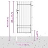 Porte de Clôture Gris 100 x 200 cm Acier revêtu de poudre 