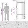 Porte de Clôture Gris 100 x 200 cm Acier revêtu de poudre 