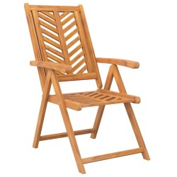 Chaises de jardin inclinables lot de 2 bois massif d'acacia 