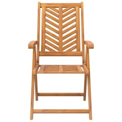 Chaises de jardin inclinables lot de 2 bois massif d'acacia 