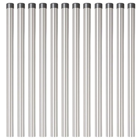 Poteaux de clôture 12 pcs Argent 50 cm Acier galvanisé 