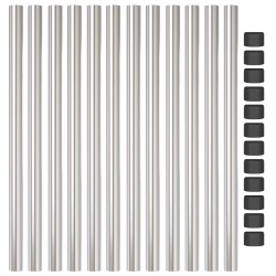 Poteaux de clôture 12 pcs Argent 50 cm Acier galvanisé 