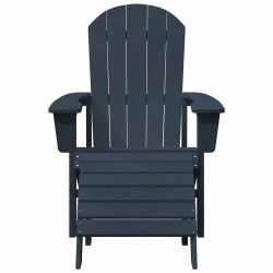Chaise Adirondack avec Repose-pieds Bleu Marine HDPE 