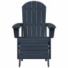 Chaise Adirondack avec Repose-pieds Bleu Marine HDPE 