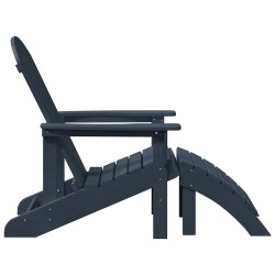 Chaise Adirondack avec Repose-pieds Bleu Marine HDPE 