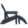Chaise Adirondack avec Repose-pieds Bleu Marine HDPE 