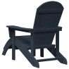 Chaise Adirondack avec Repose-pieds Bleu Marine HDPE 