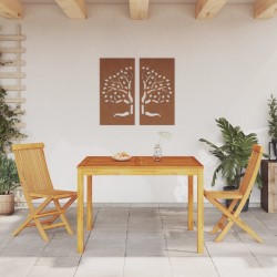 Table à manger de jardin 110x110x75 cm bois d'acacia massif 