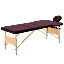Table de massage pliable 3 zones Violet vin 