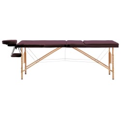Table de massage pliable 3 zones Violet vin 