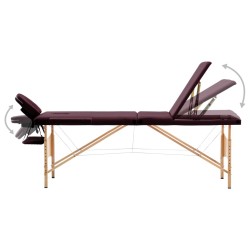 Table de massage pliable 3 zones Violet vin 
