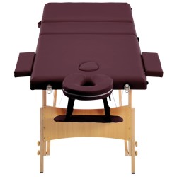 Table de massage pliable 3 zones Violet vin 