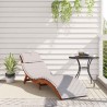 Chaise longue avec coussin gris clair en bois d'acacia 
