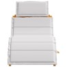 Chaise longue avec coussin gris clair en bois d'acacia 