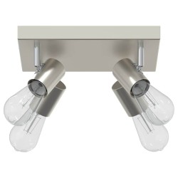 Projecteur de plafond 4 voies ajustable en nickel brossé E27 